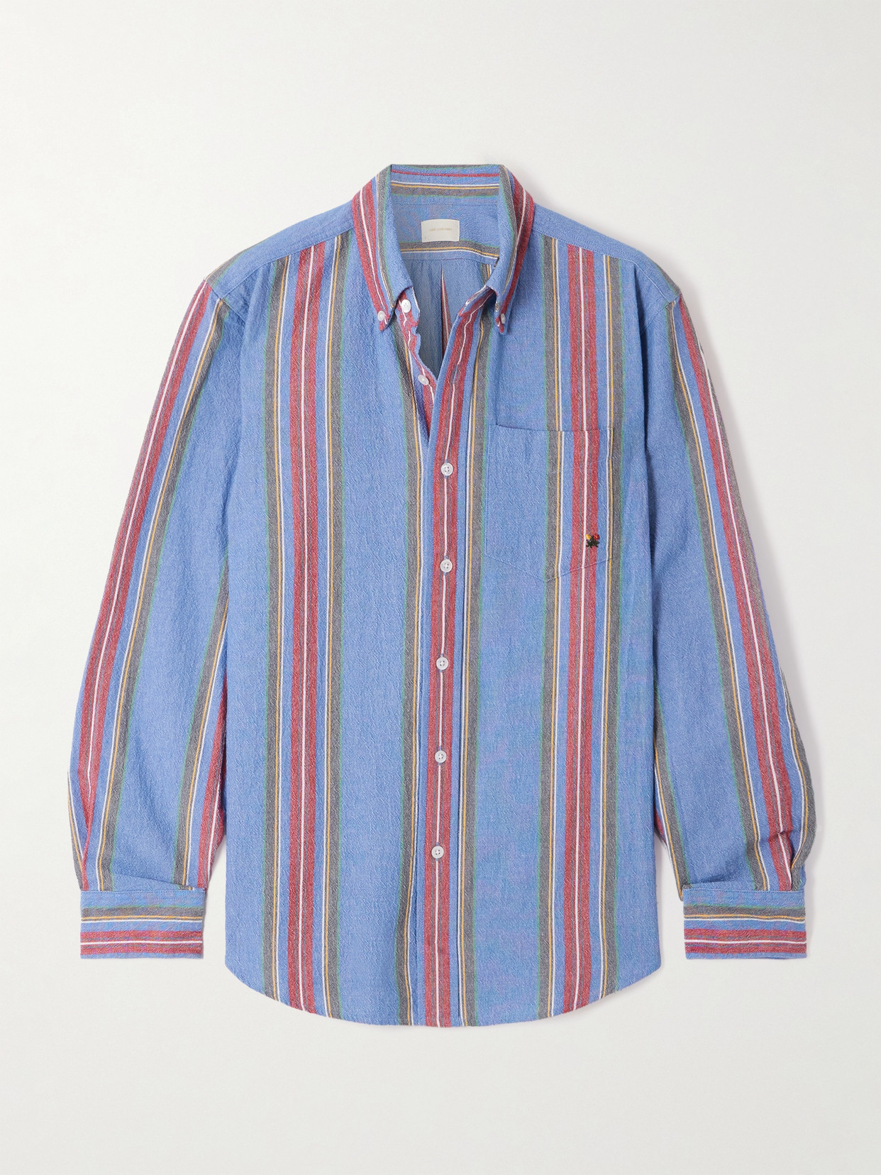 Aimé Leon Dore Striped Cotton Oxford Shirt In Blue