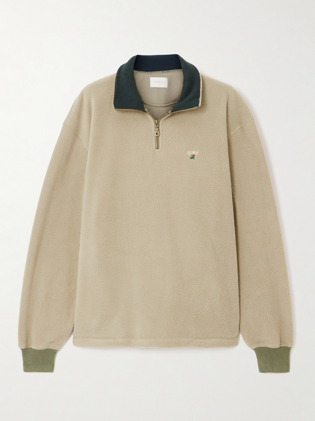 Aimé Leon Dore Embroidered Fleece Sweatshirt In Neutral