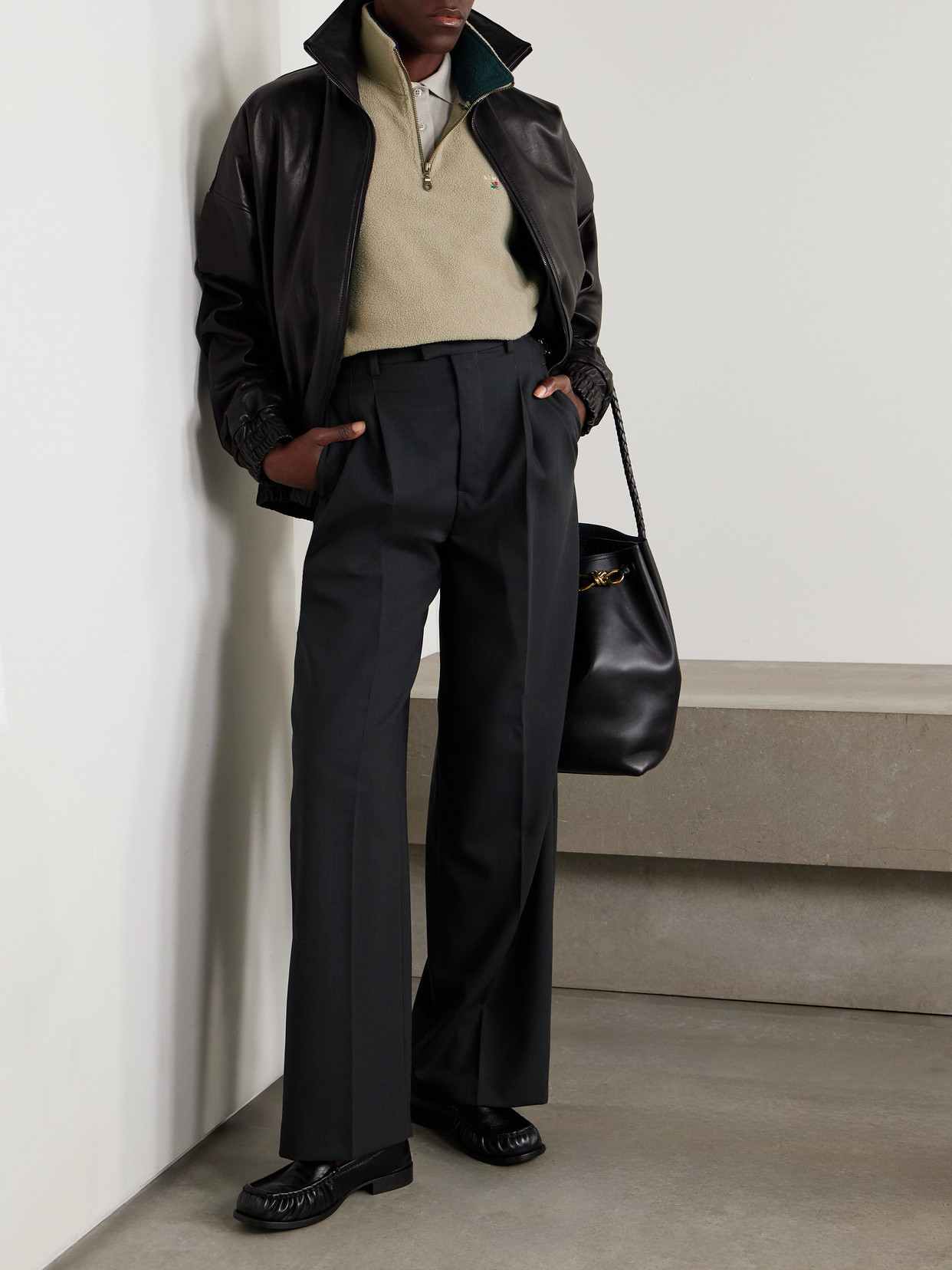 Aimé Leon Dore Embroidered Fleece Sweatshirt In Neutral
