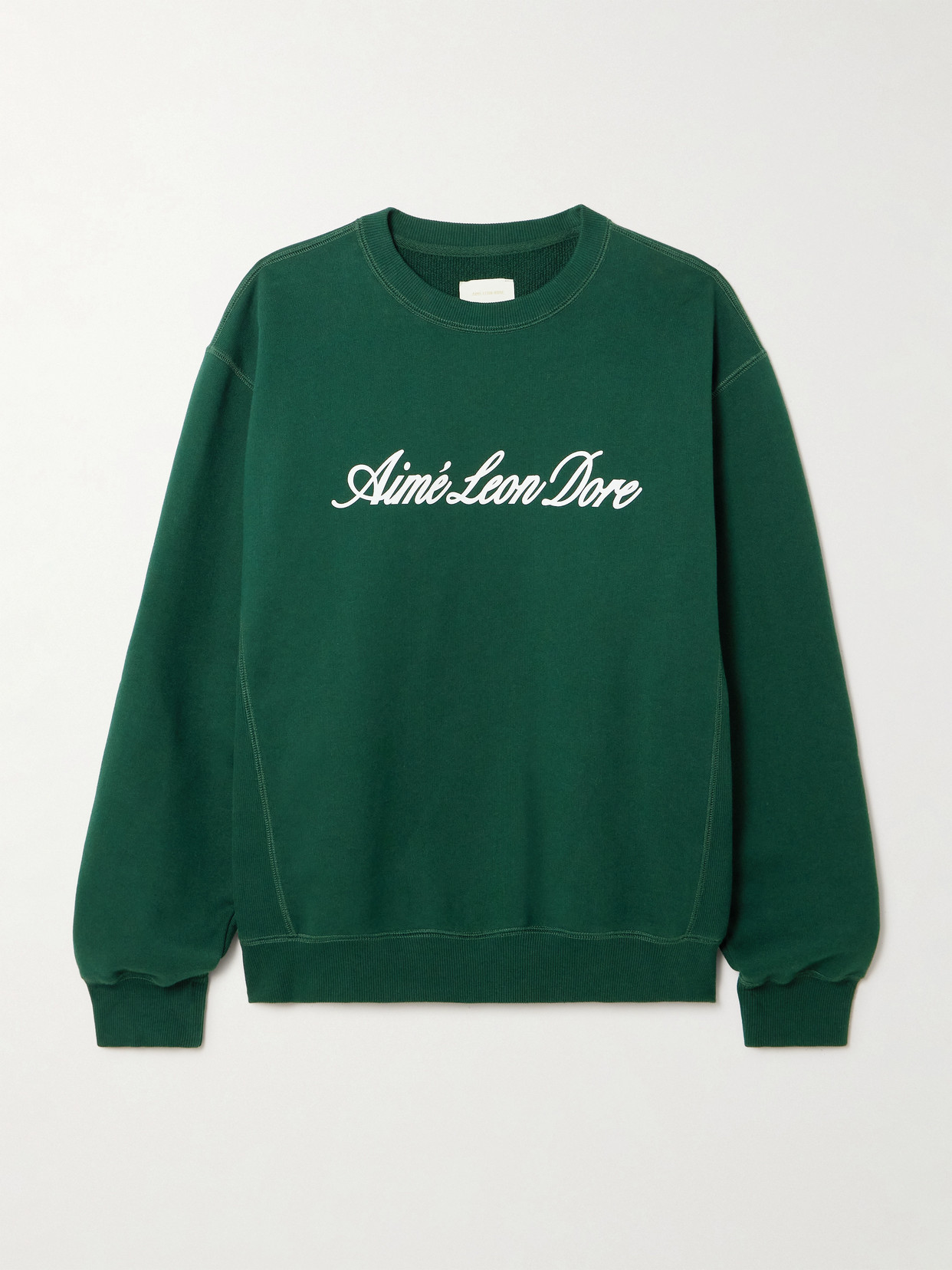 Aimé Leon Dore Logo-print Cotton-jersey Sweatshirt In Green