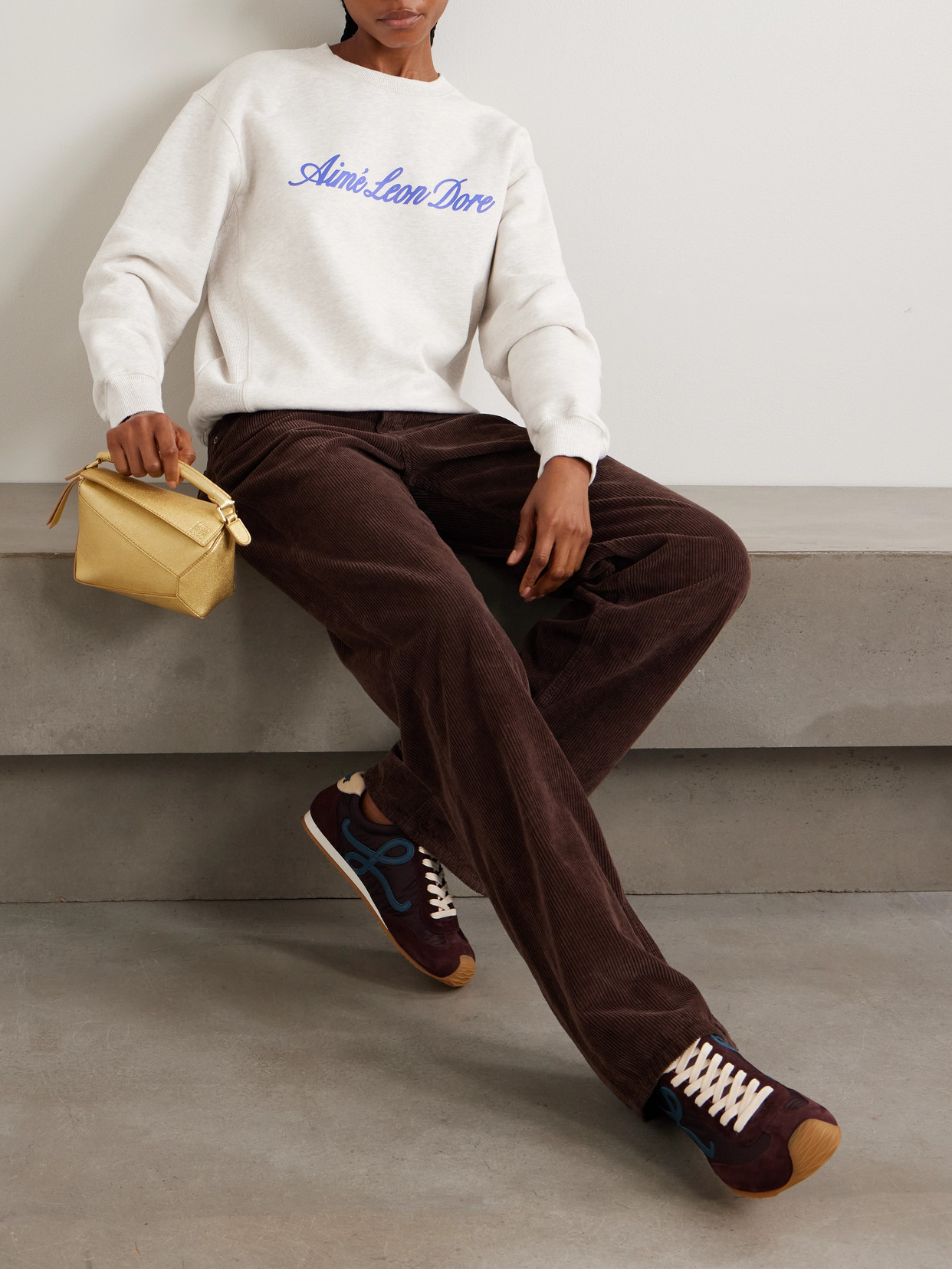 Aimé Leon Dore Logo-print Cotton-jersey Sweatshirt In White