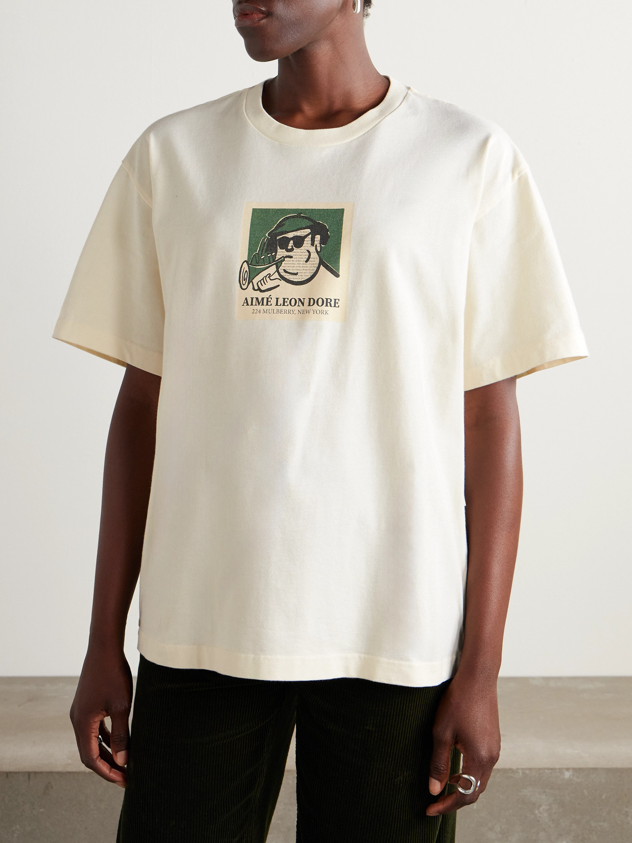 Aimé Leon Dore Musician Printed Cotton-jersey T-shirt In White