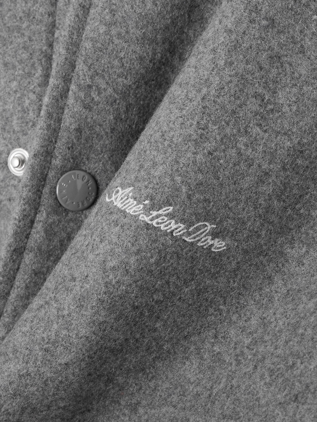 Aimé Leon Dore Wool Varsity Jacket In Gray