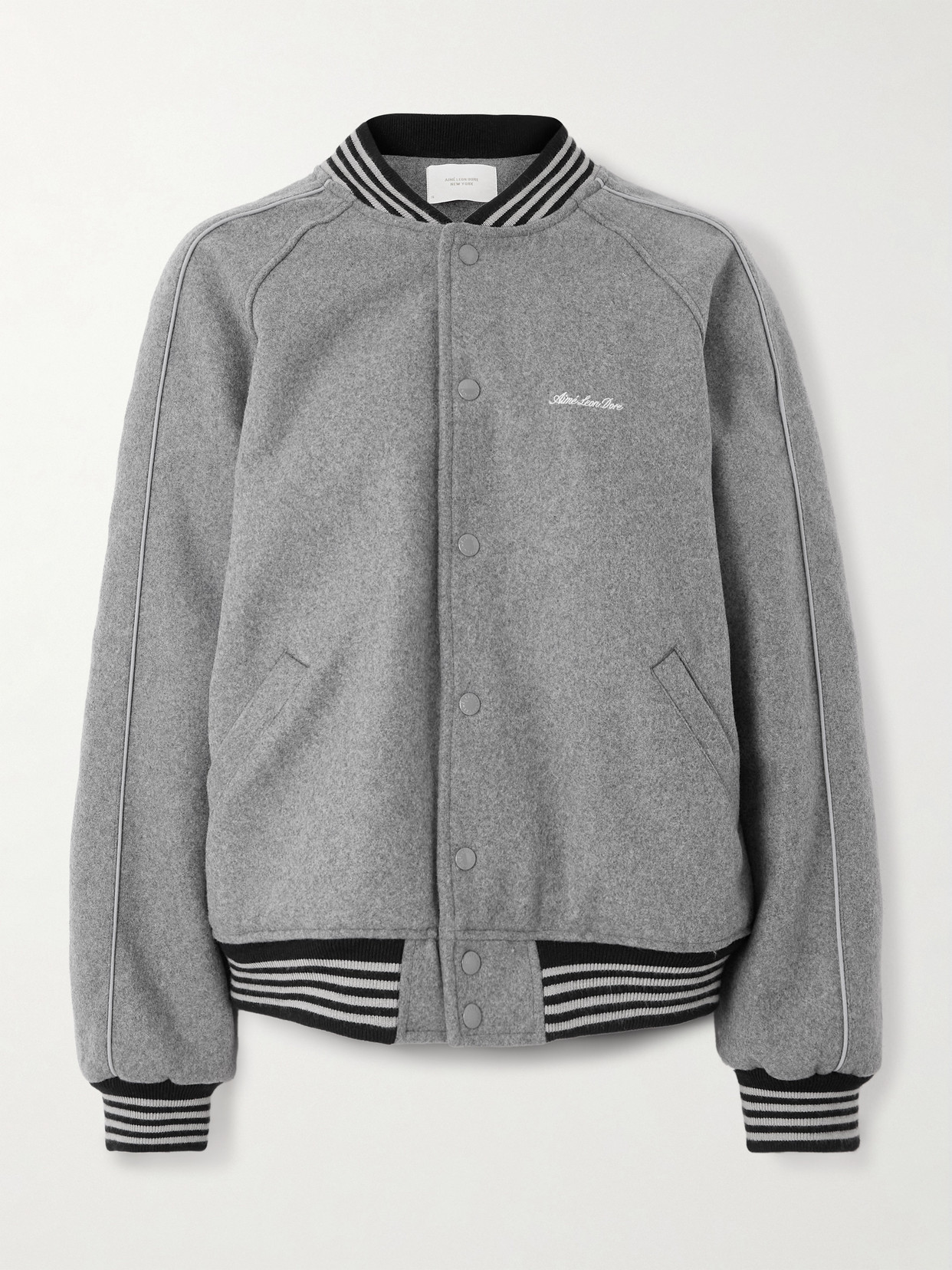 Aimé Leon Dore Wool Varsity Jacket In Gray