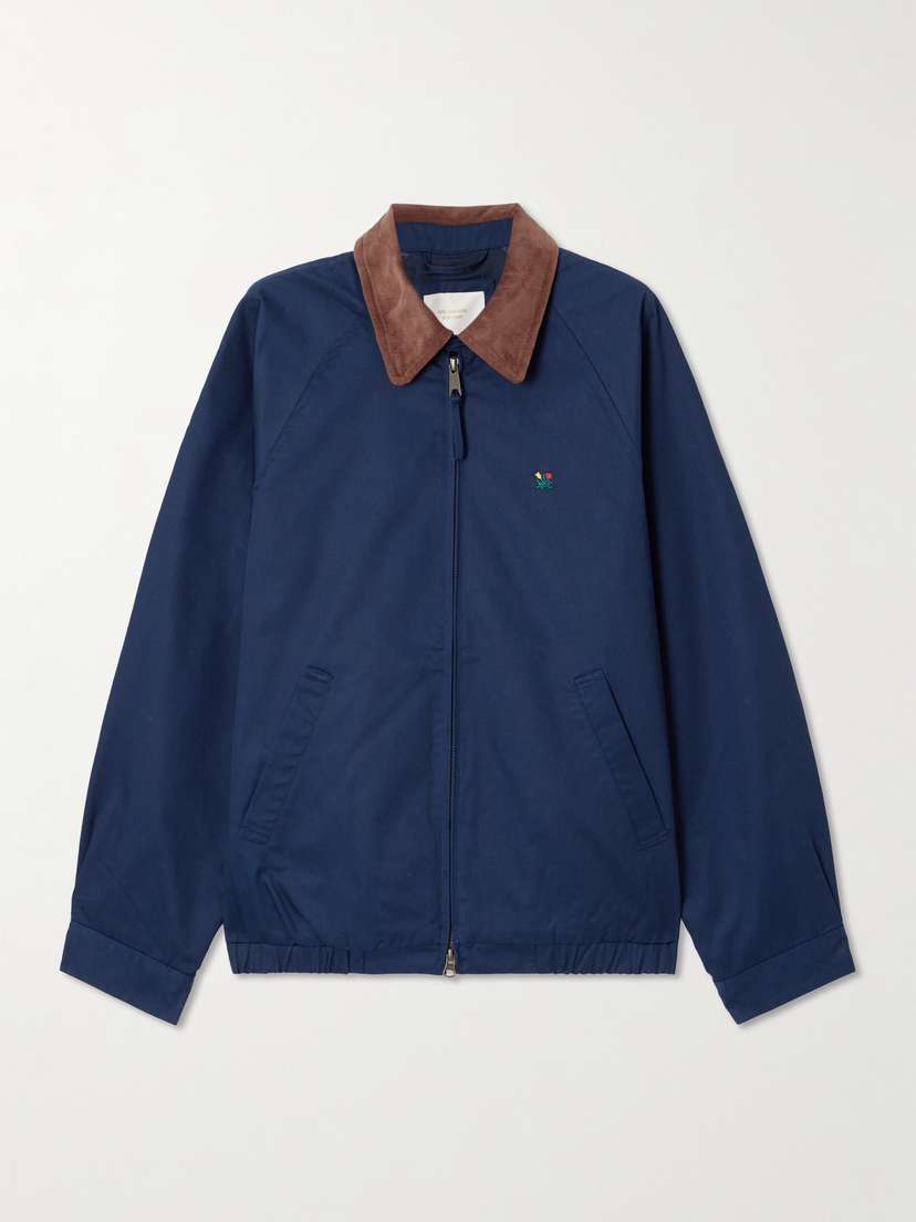 Aimé Leon Dore Embroidered Corduroy-trimmed Cotton-twill Blouson Jacket