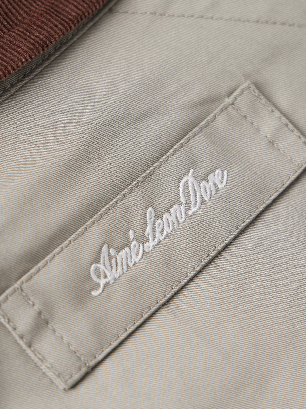 Aimé Leon Dore Corduroy-trimmed Embroidered Cotton-twill Jacket In Gray