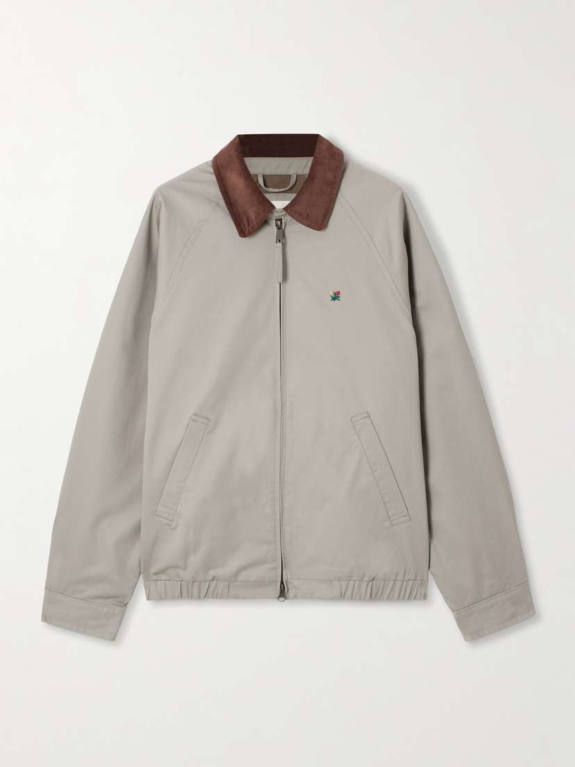 Aimé Leon Dore Corduroy-trimmed Embroidered Cotton-twill Jacket