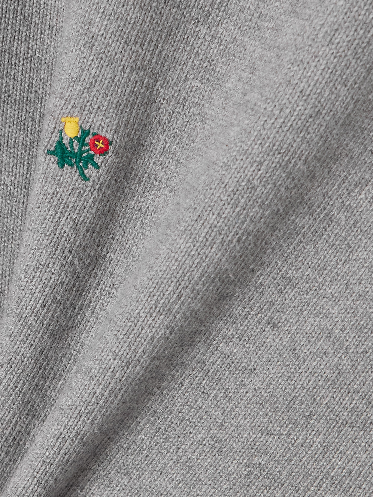 Aimé Leon Dore Crest Embroidered Ribbed Cotton Polo Shirt In Gray