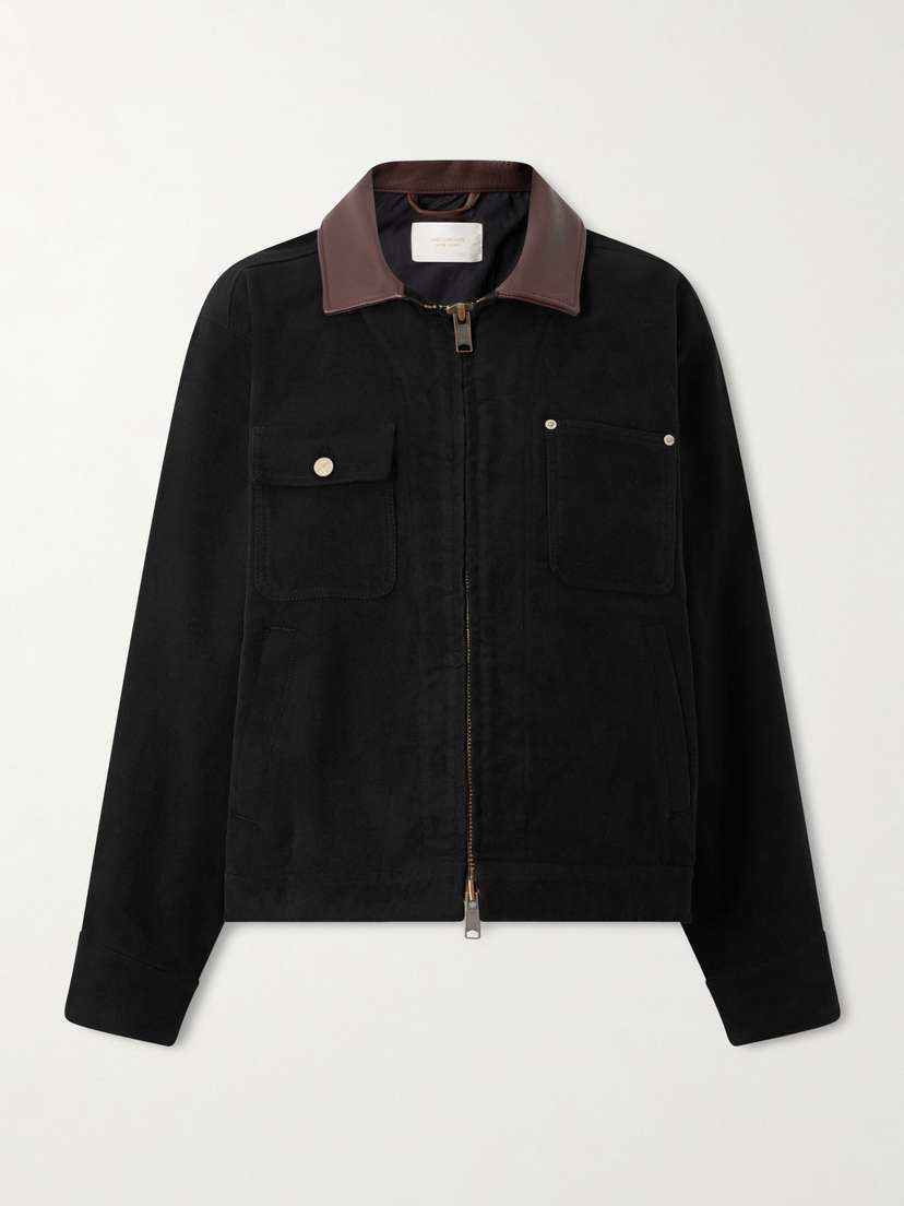 Aimé Leon Dore Ranch Leather-trimmed Cotton-canvas Jacket