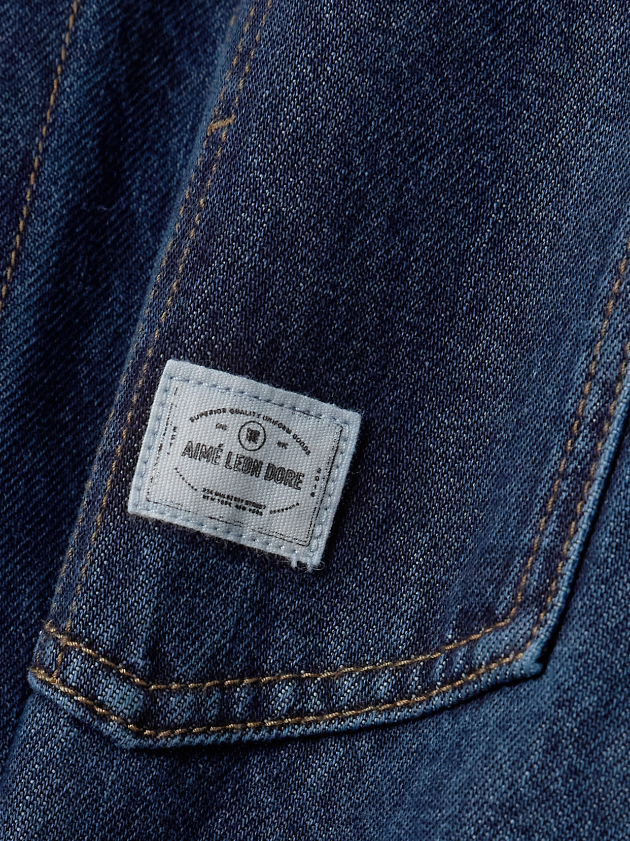 Aimé Leon Dore Corduroy-trimmed Denim Jacket In Blue