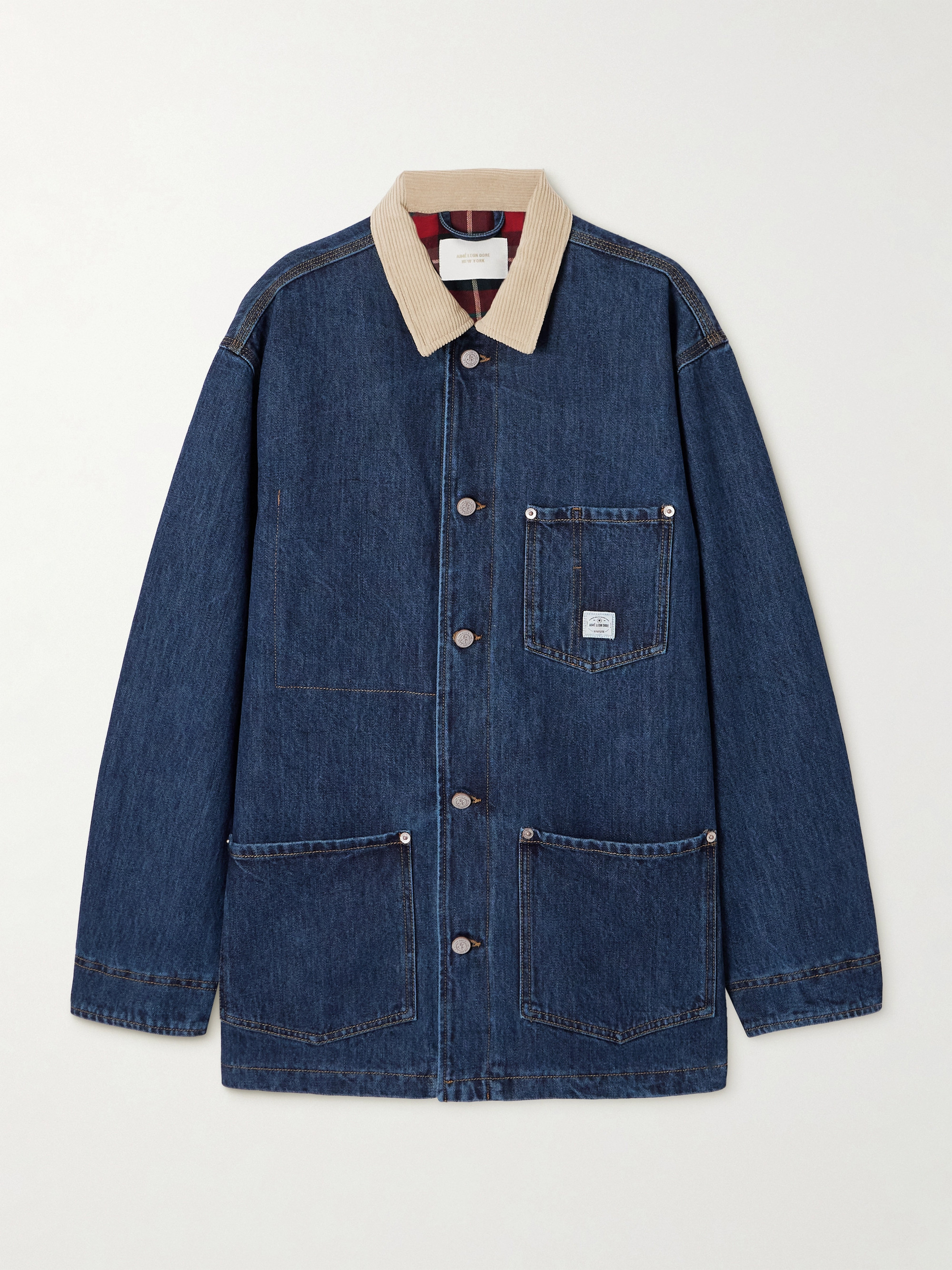 AIMÉ LEON DORE - Corduroy-trimmed denim jacket | Plush