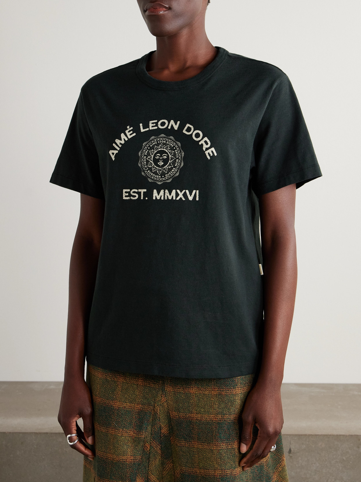 Aimé Leon Dore Printed Cotton-jersey T-shirt In Green