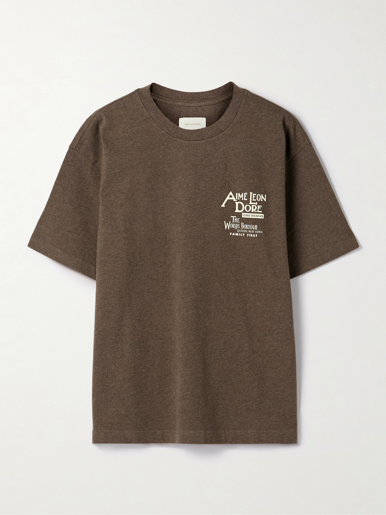Aimé Leon Dore Dynasty Printed Cotton-jerseyyt-shirt In Brown