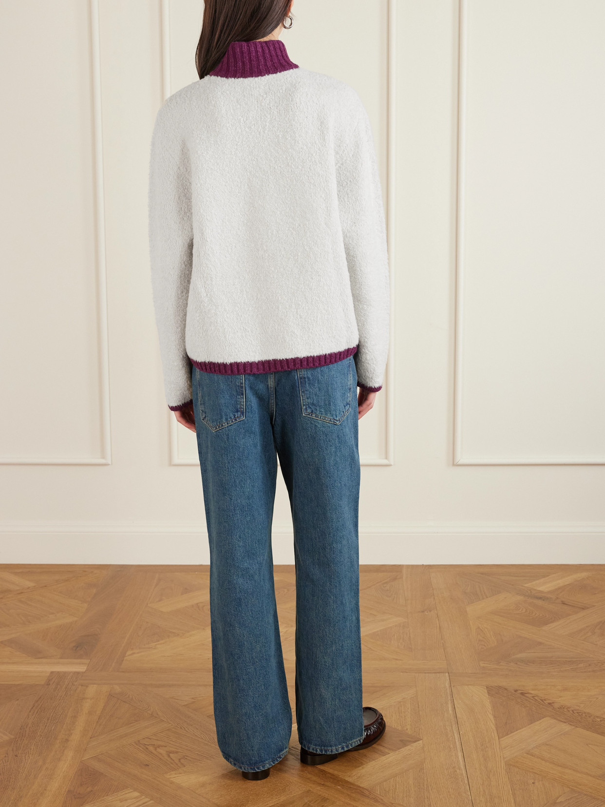 Aimé Leon Dore Chalet Appliquéd Wool-blend Chenille Sweater In White