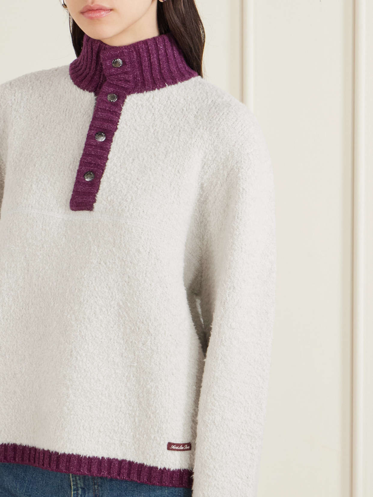 Aimé Leon Dore Chalet Appliquéd Wool-blend Chenille Sweater In White
