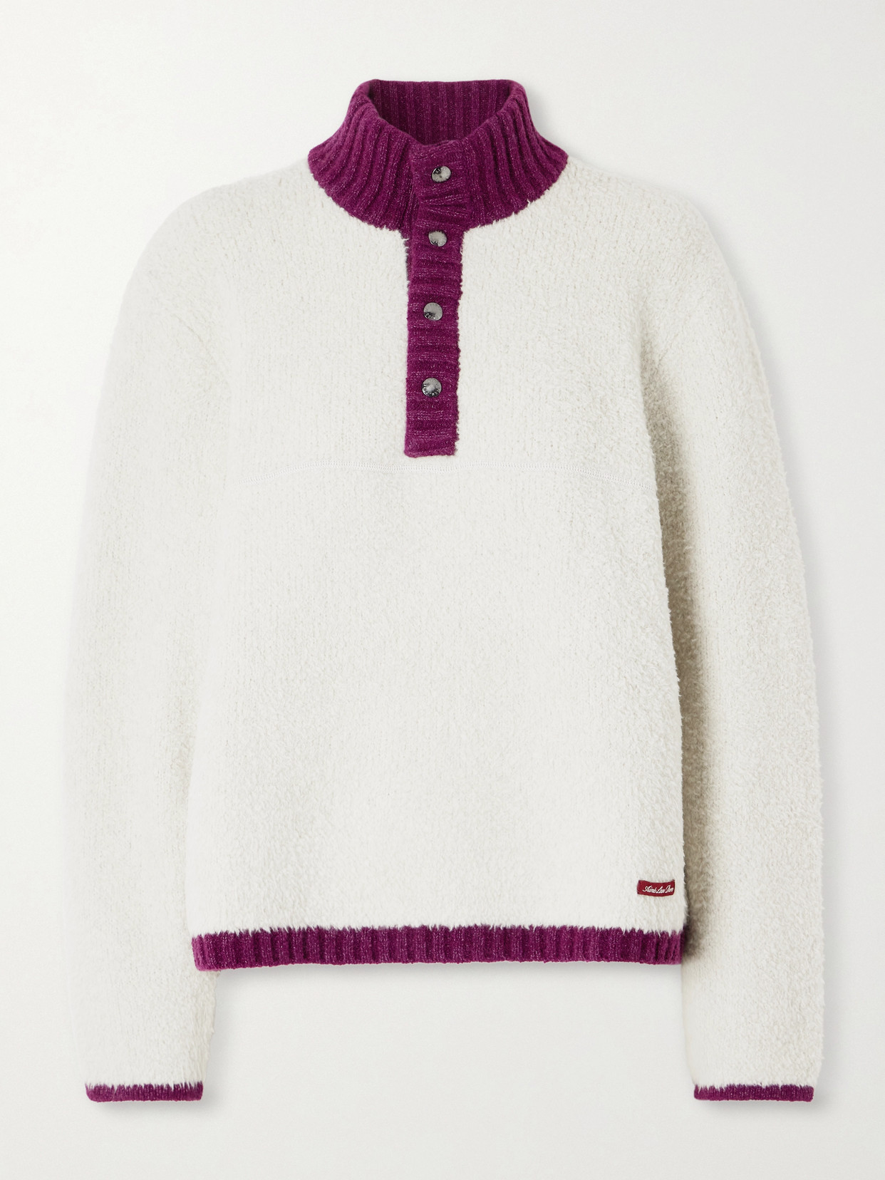 Aimé Leon Dore Chalet Appliquéd Wool-blend Chenille Sweater In White