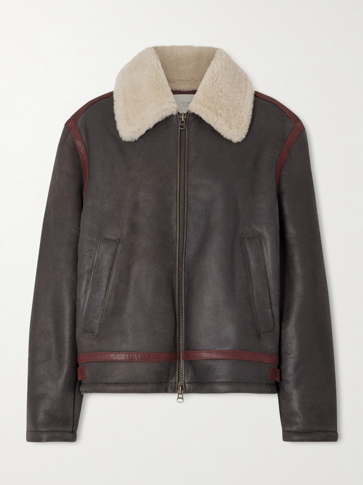 Aimé Leon Dore Printed Shearling Jacket In Brown