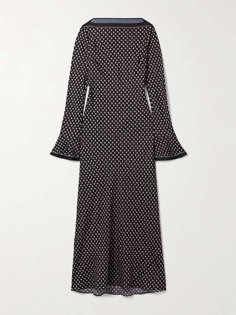 DÔEN Davina Paisley-print Silk-blend Twill Midi Dress