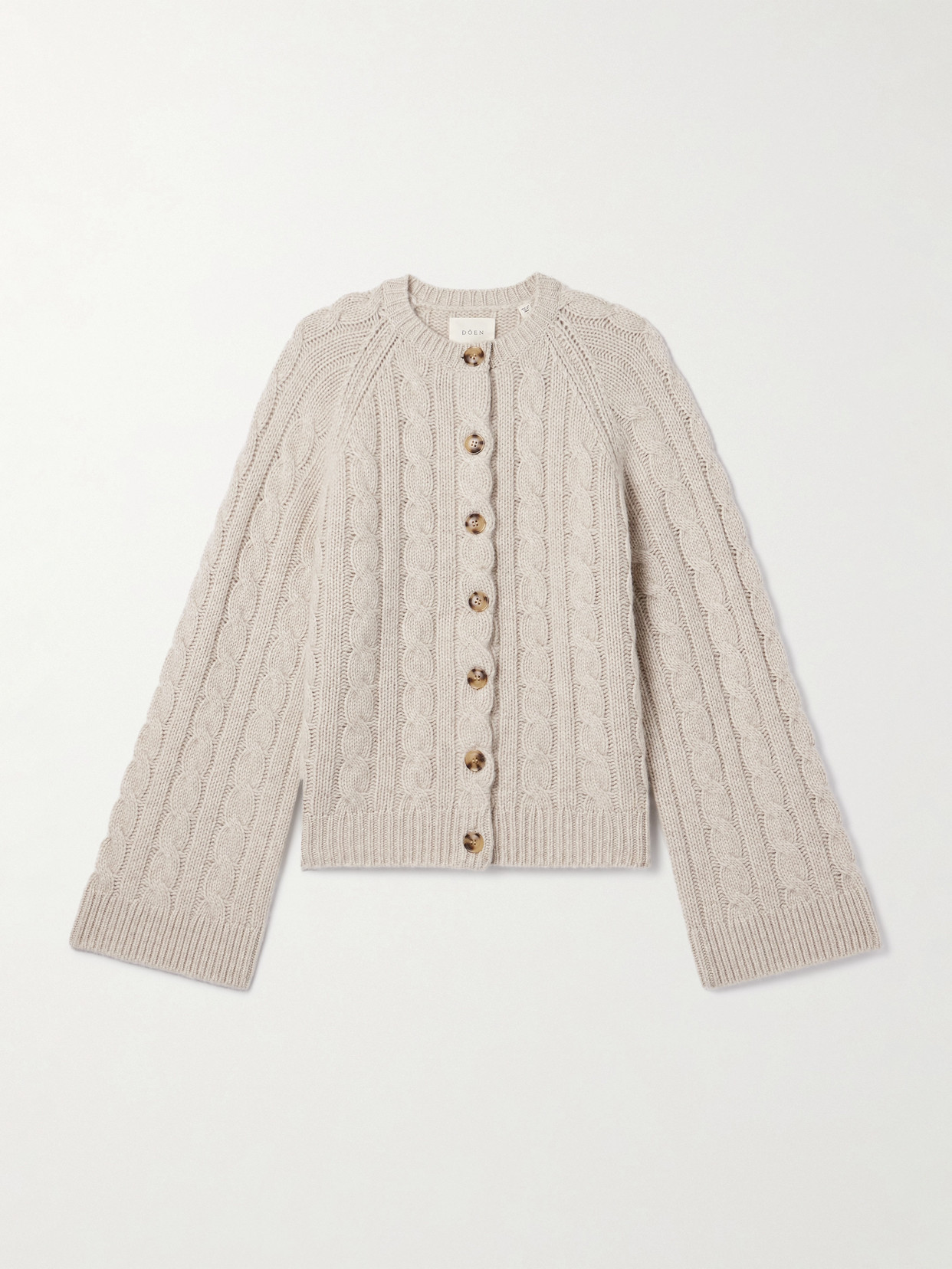 Doen Virginie Cable-knit Cashmere Cardigan In Neutral