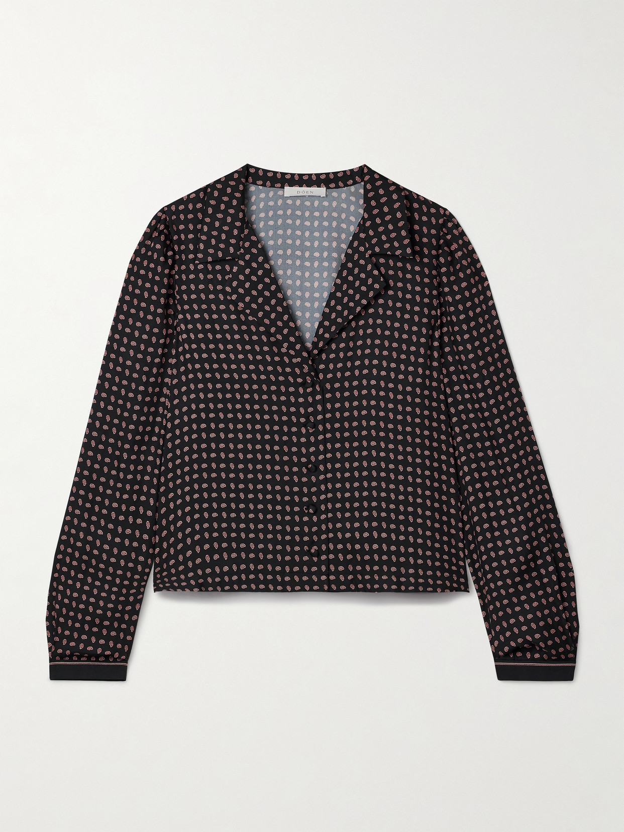 Doen Juliana Paisley-print Silk-blend Blouse In Black