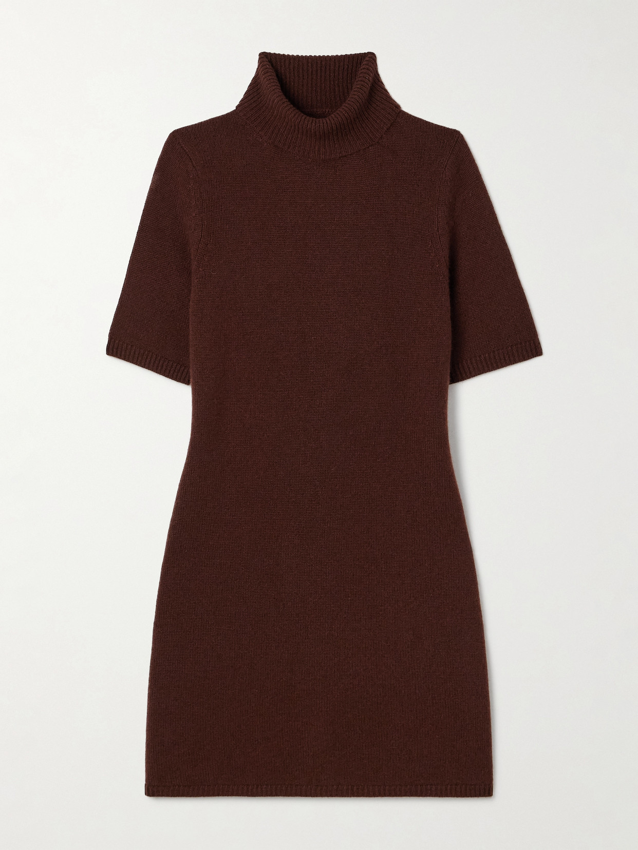 Doen Agathe Cashmere Turtleneck Mini Dress In Burgundy