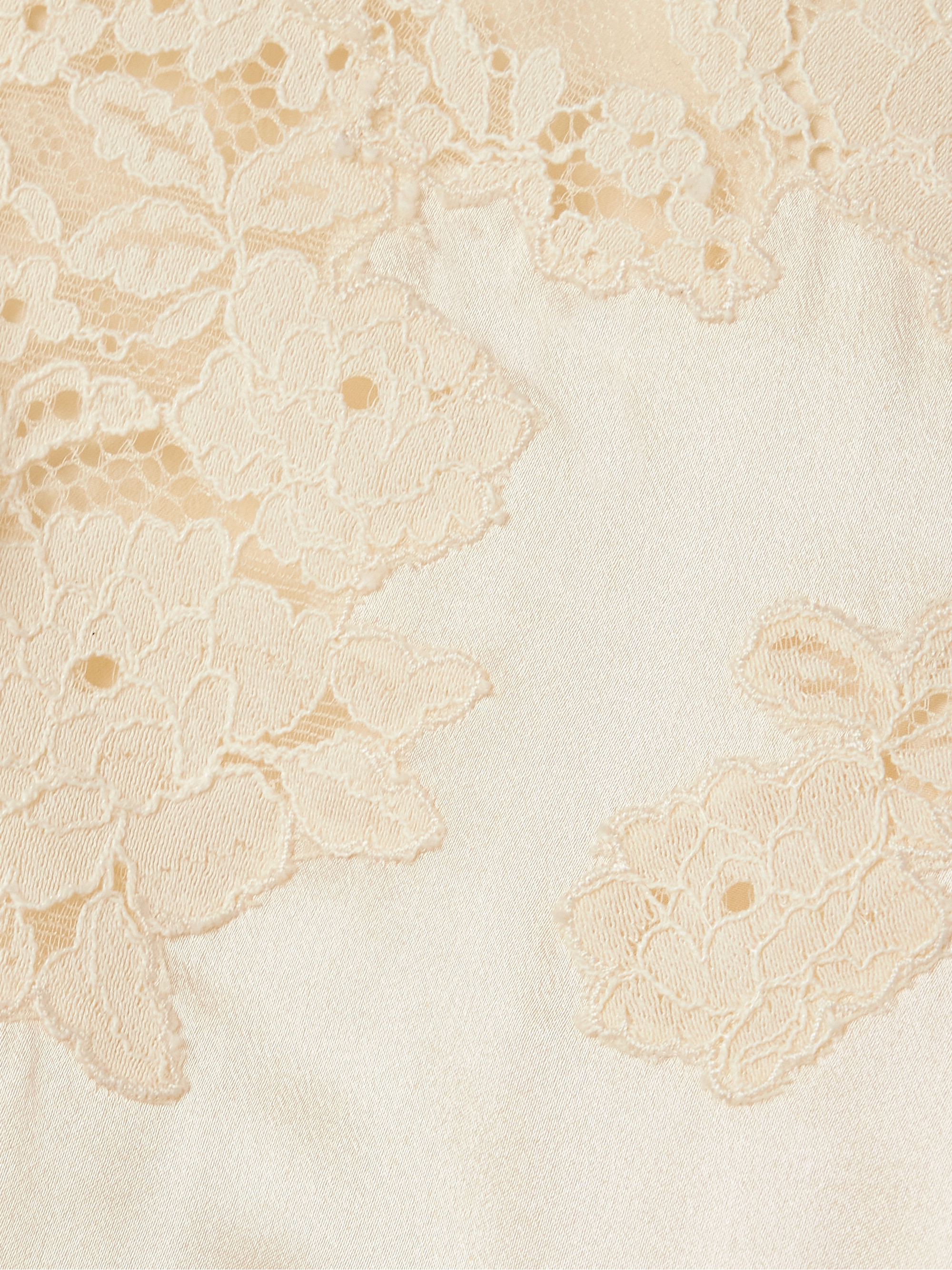 Dôen Lucine lace-trimmed silk-satin blouse thumbnail