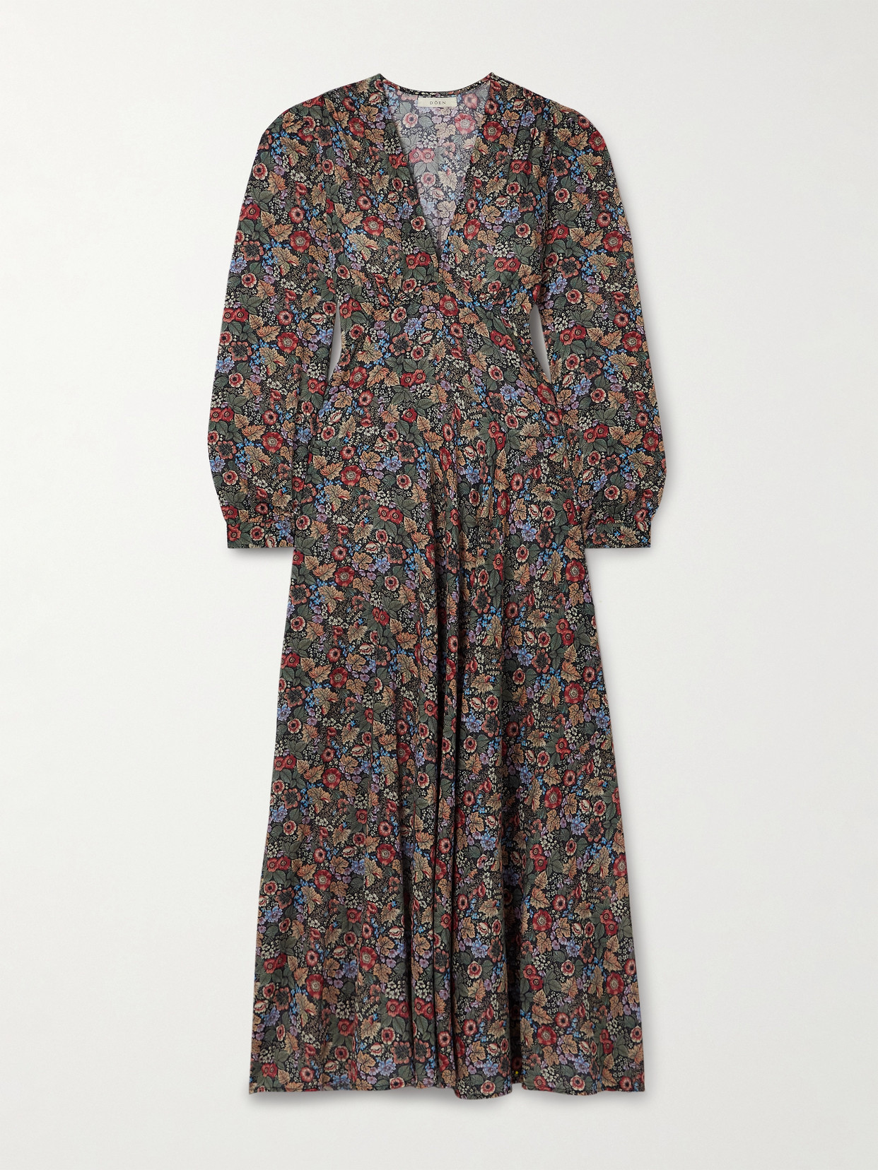 dark brown midi dress with sleeves Petal and Pup Women's Darby Long Sleeve Midi Dress