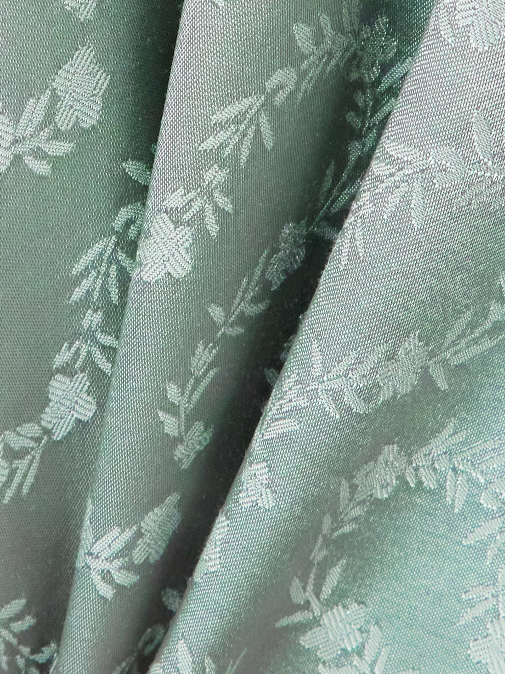 Dôen Ginette paneled floral-jacquard satin midi dress