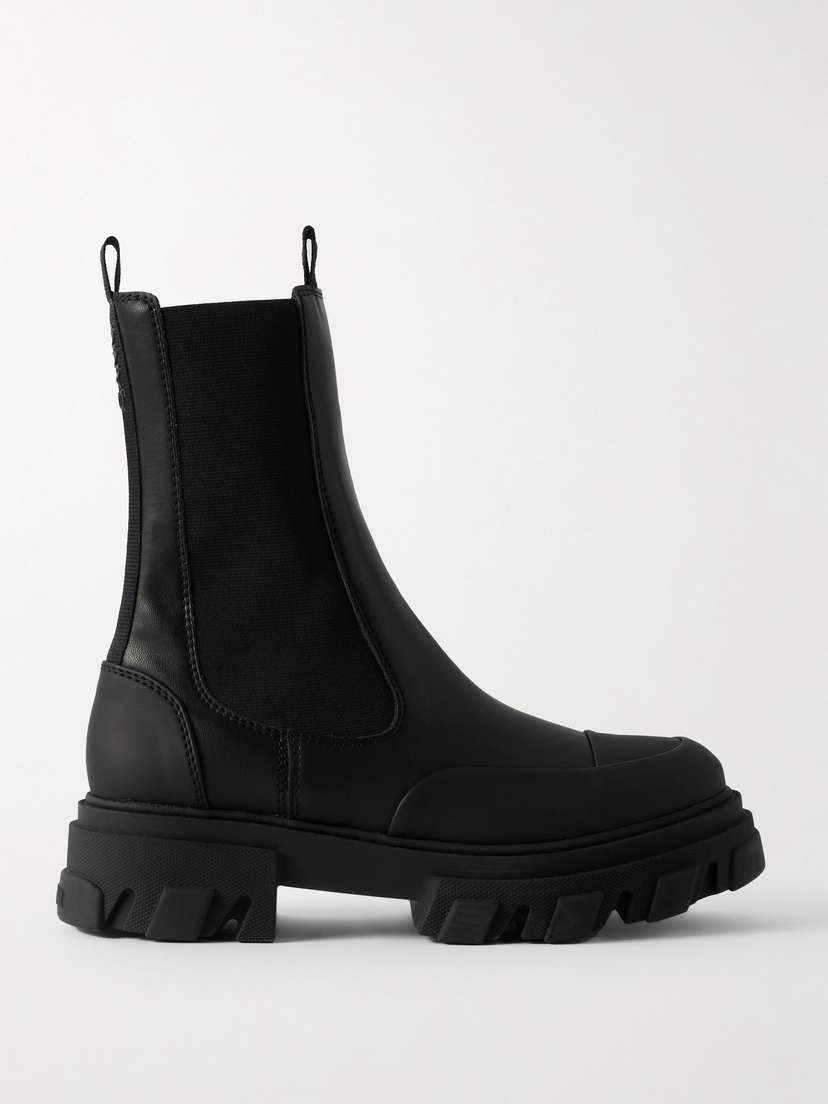 Ganni Leather Chelsea Boots