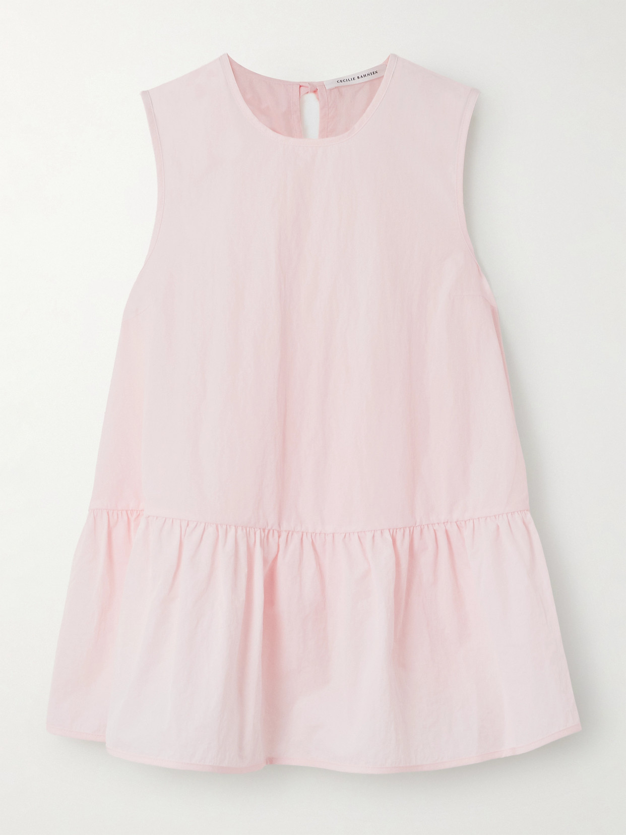 Cecilie Bahnsen Ruffled Taffeta Blouse In Pink