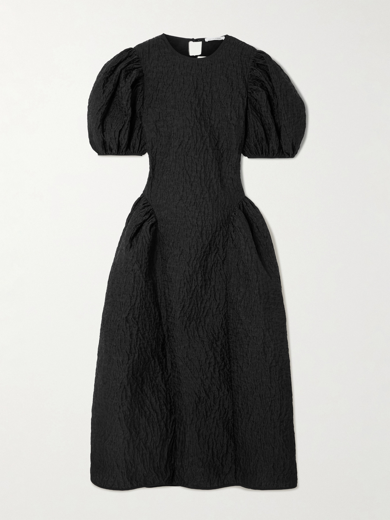 Cecilie Bahnsen Bali Cutout Matelassé Midi Dress In Black