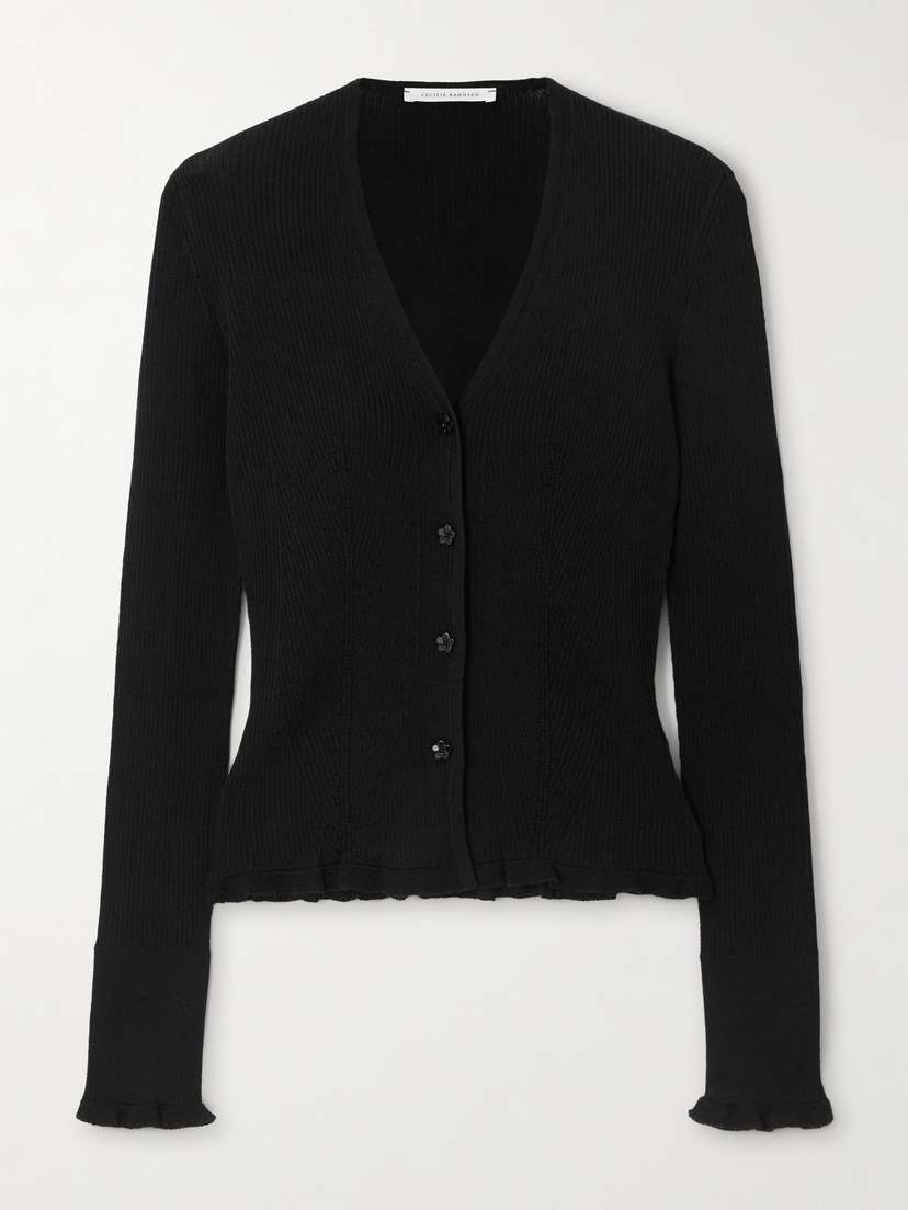 Cecilie Bahnsen Bessie Ribbed Wool Cardigan