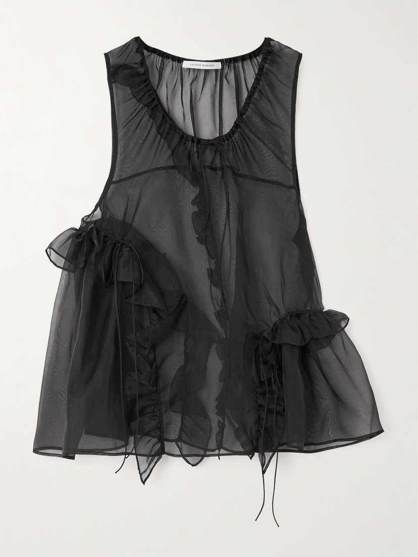 Cecilie Bahnsen Orsalina Ruffled Silk-organza Top