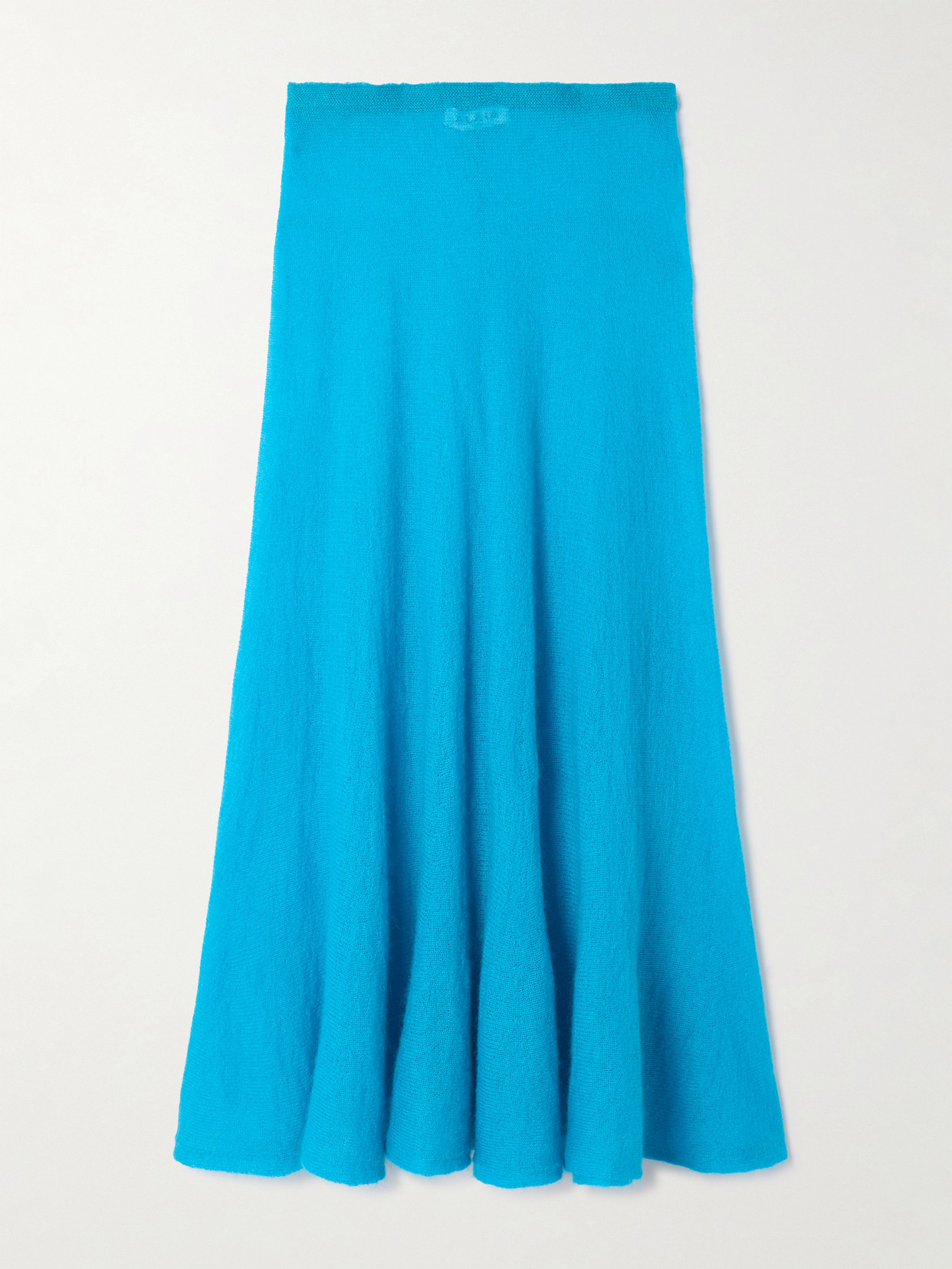 Alaïa Circle Mohair And Wool-blend Midi Skirt In Blue