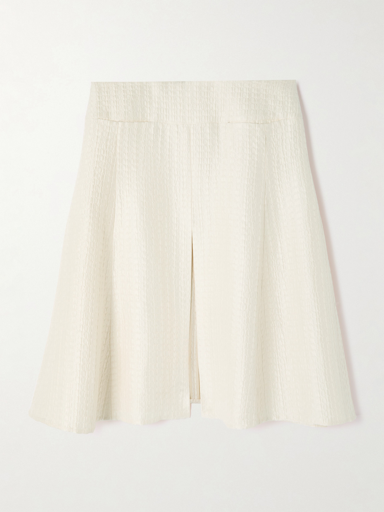 Alaïa Silk-cloqué Midi Skirt In White