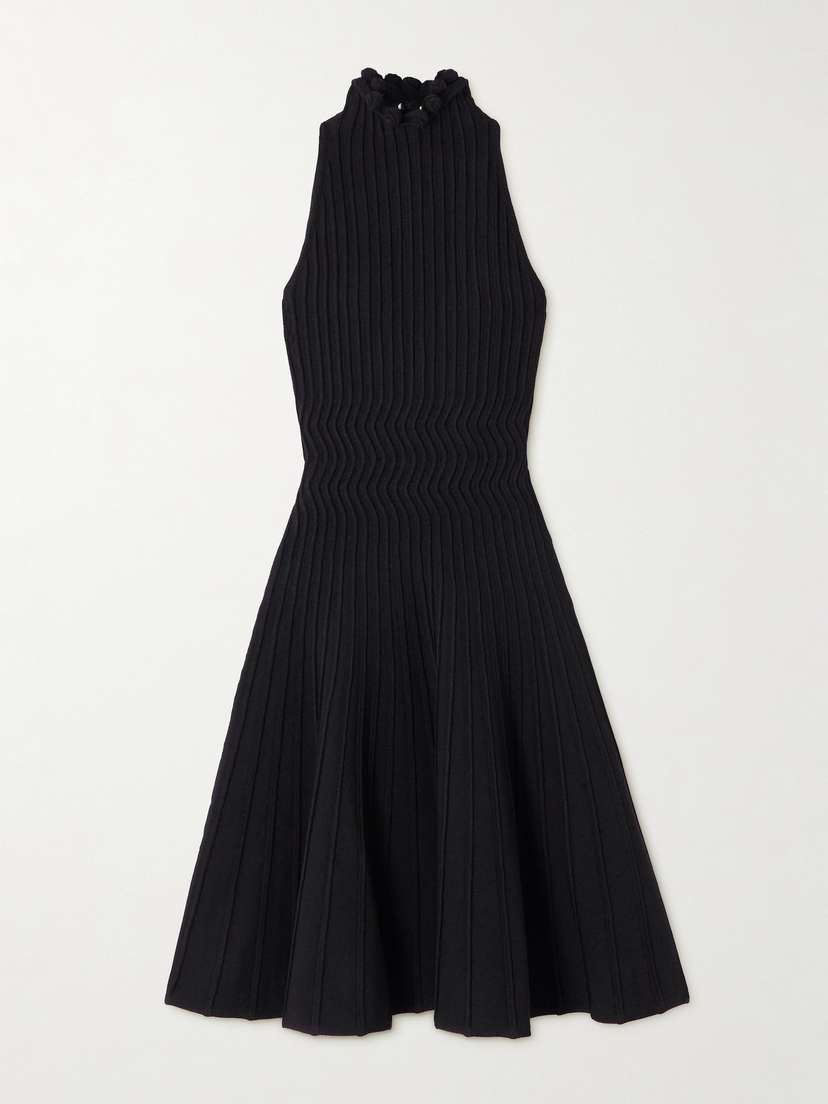 Alaïa — Ribbed-knit turtleneck dress
