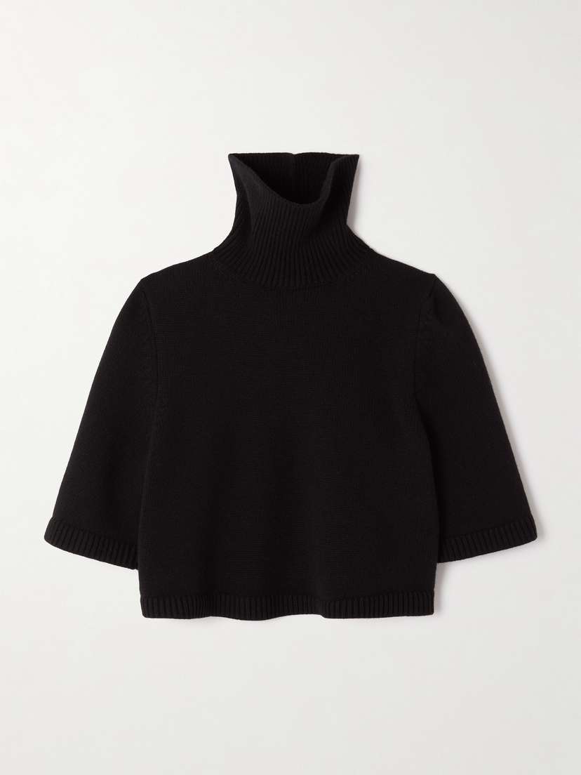 Alaïa Cropped Cashmere-blend Turtleneck Sweater