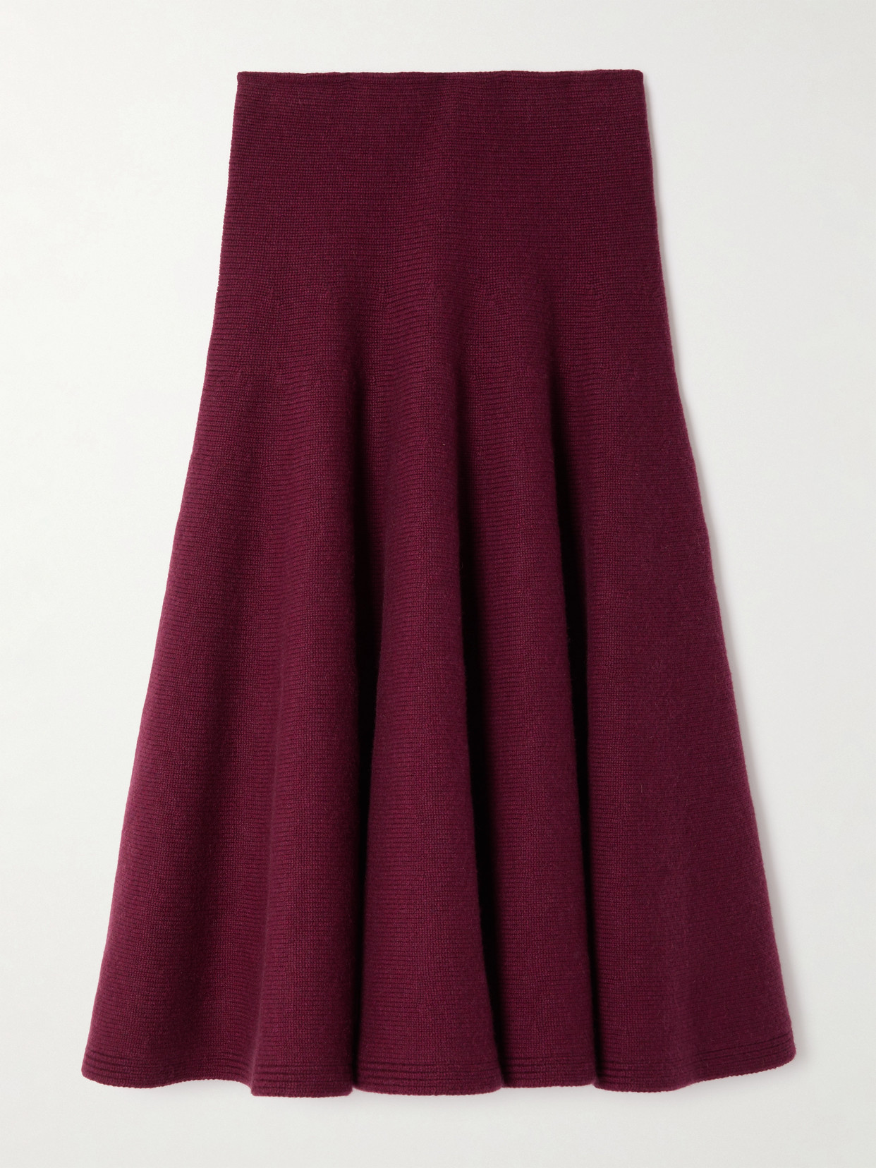 Alaïa Pleated Knitted Cashmere-blend Midi Skirt In Brown