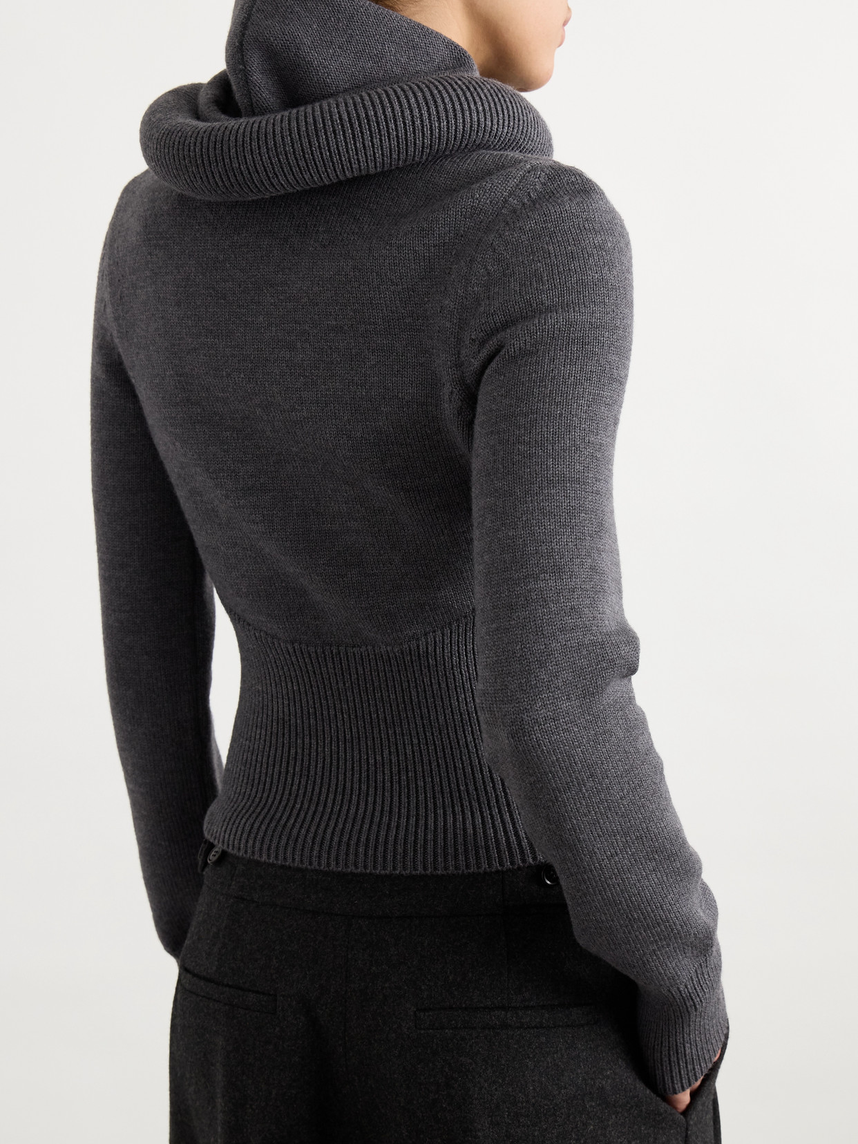 Alaïa Long-sleeved Sweater In Gray