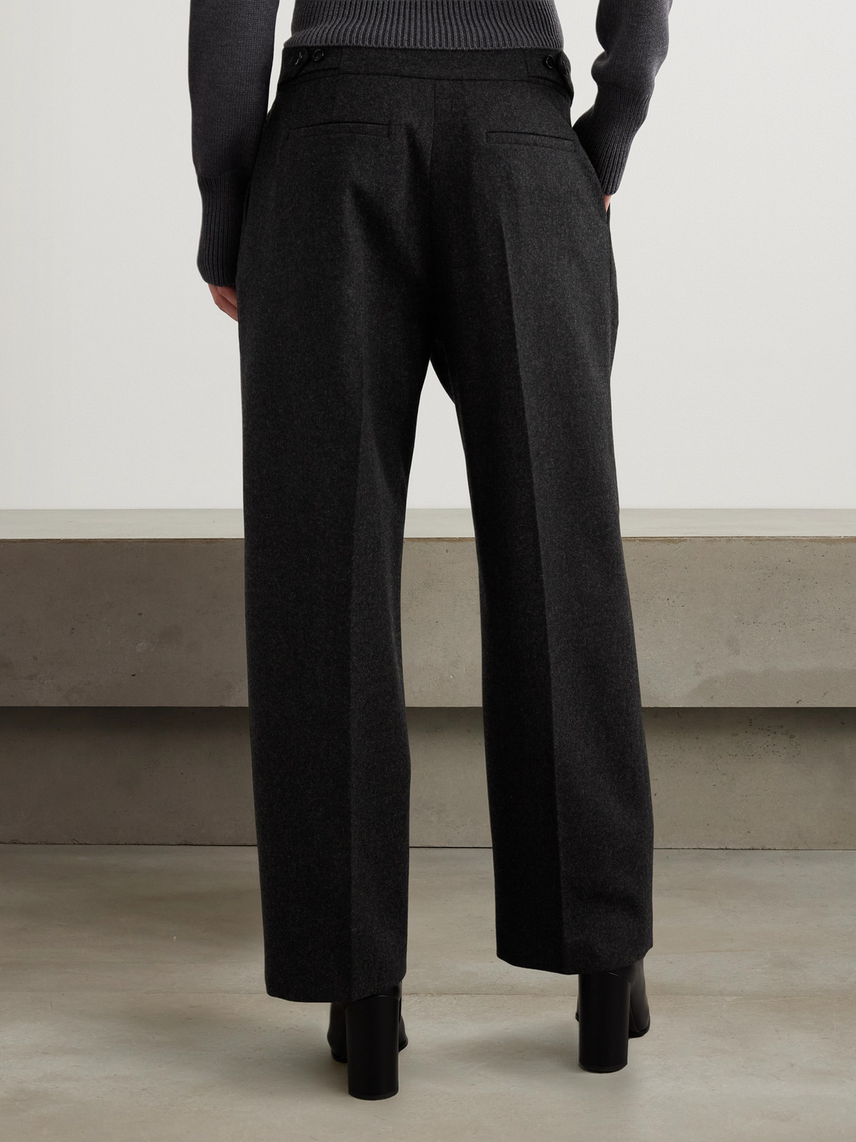 Alaïa Wool Straight-leg Pants In Black