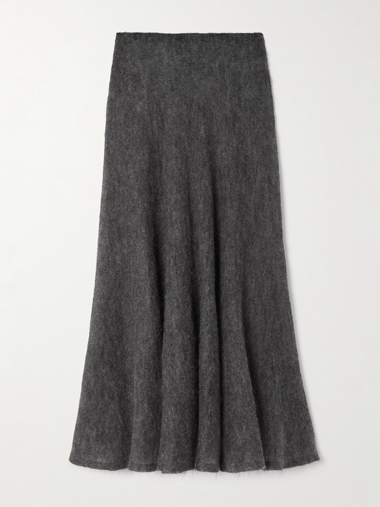 Alaïa Pleated Mohair-blend Midi Skirt In Black