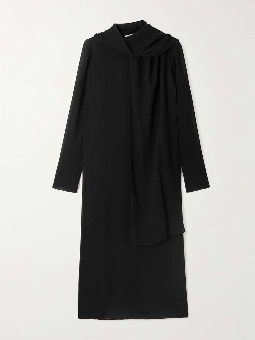 Alaïa Cutout Tie-neck Mesh Midi Dress