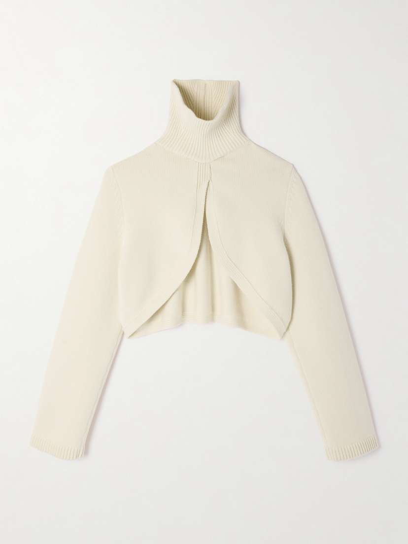 Alaïa Cropped Cashmere-blend Turtleneck Sweater