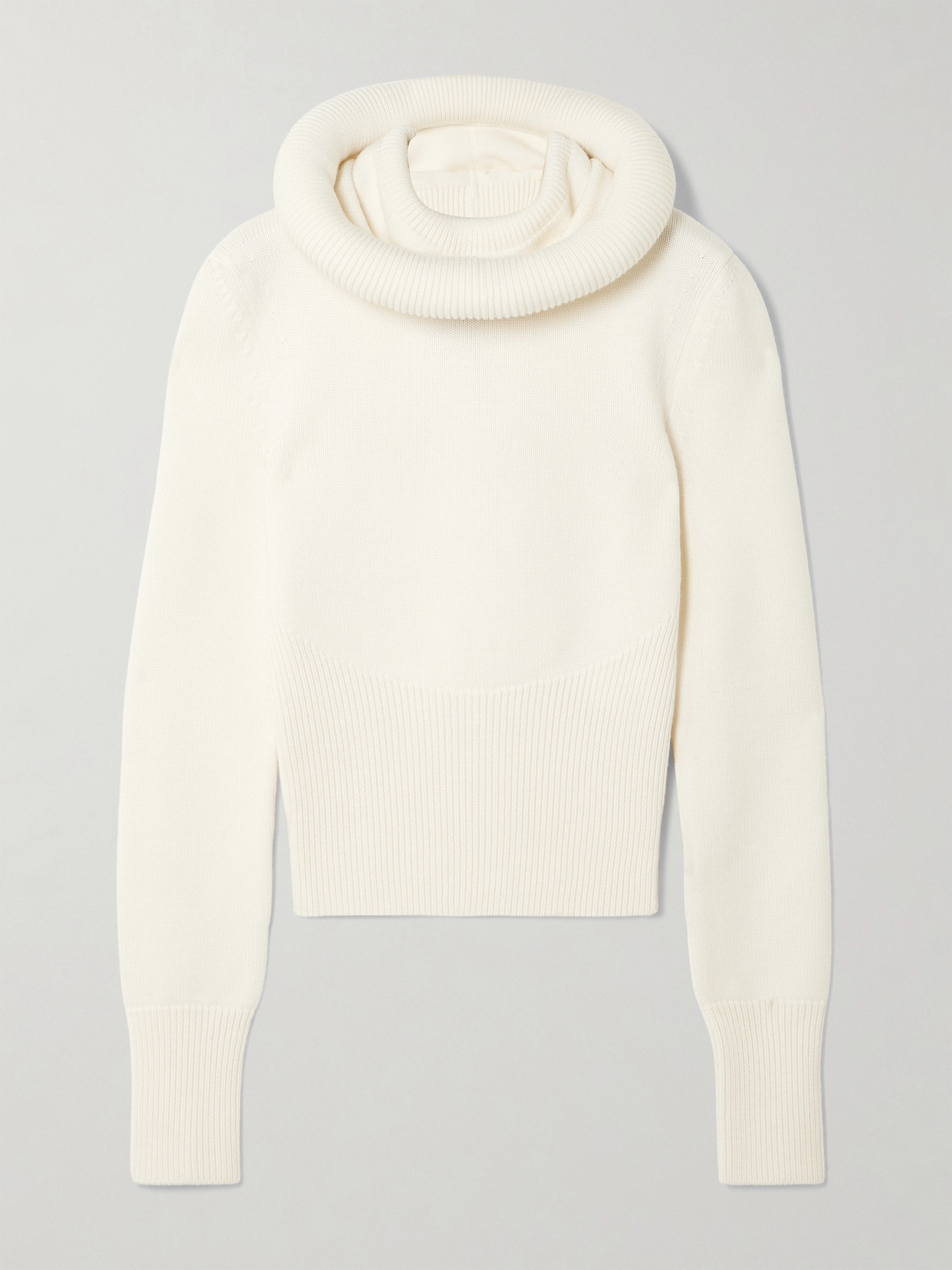 Alaïa Wool Hooded Sweater In White