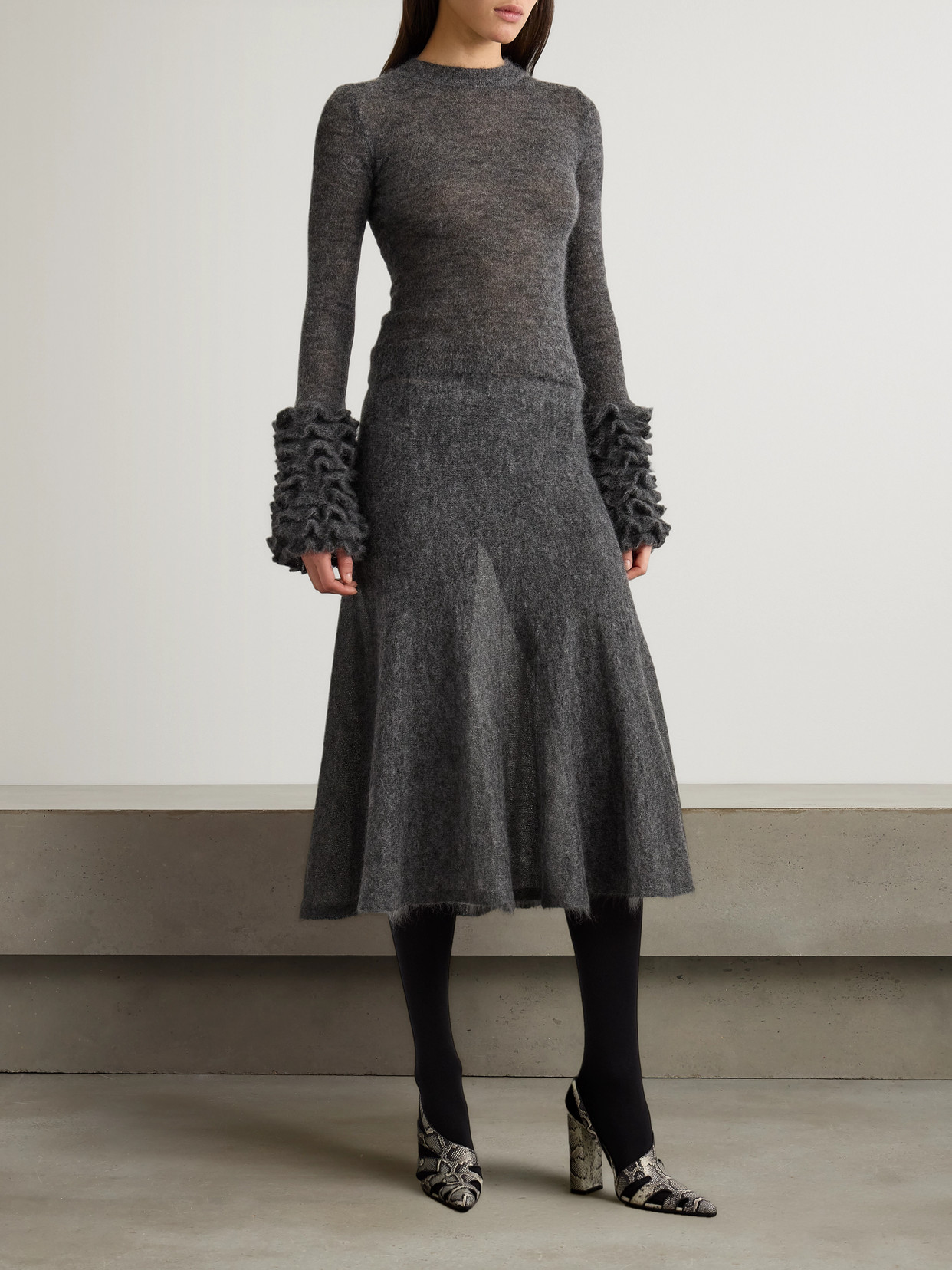 Alaïa - Ruched Mohair-Blend Sweater