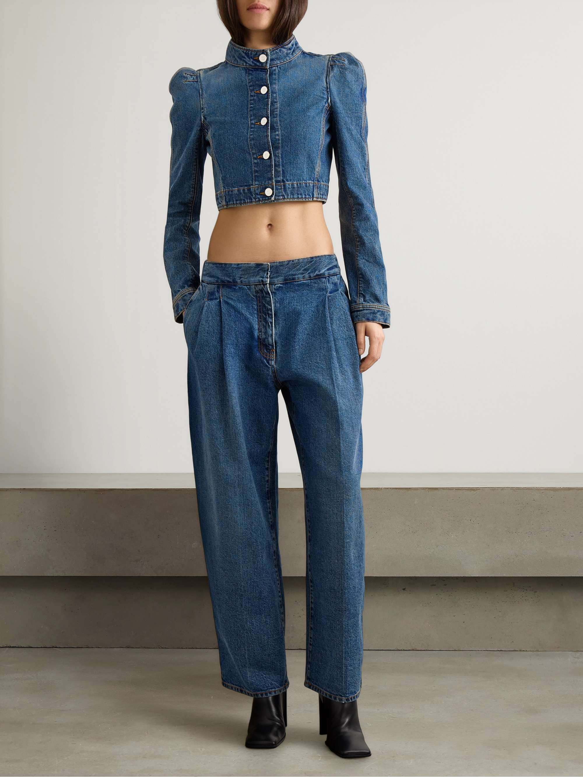 ALAIA デニムジャケット ALAÏA BLUE DENIM HIGH NECK JACKET |ALAÏA US
