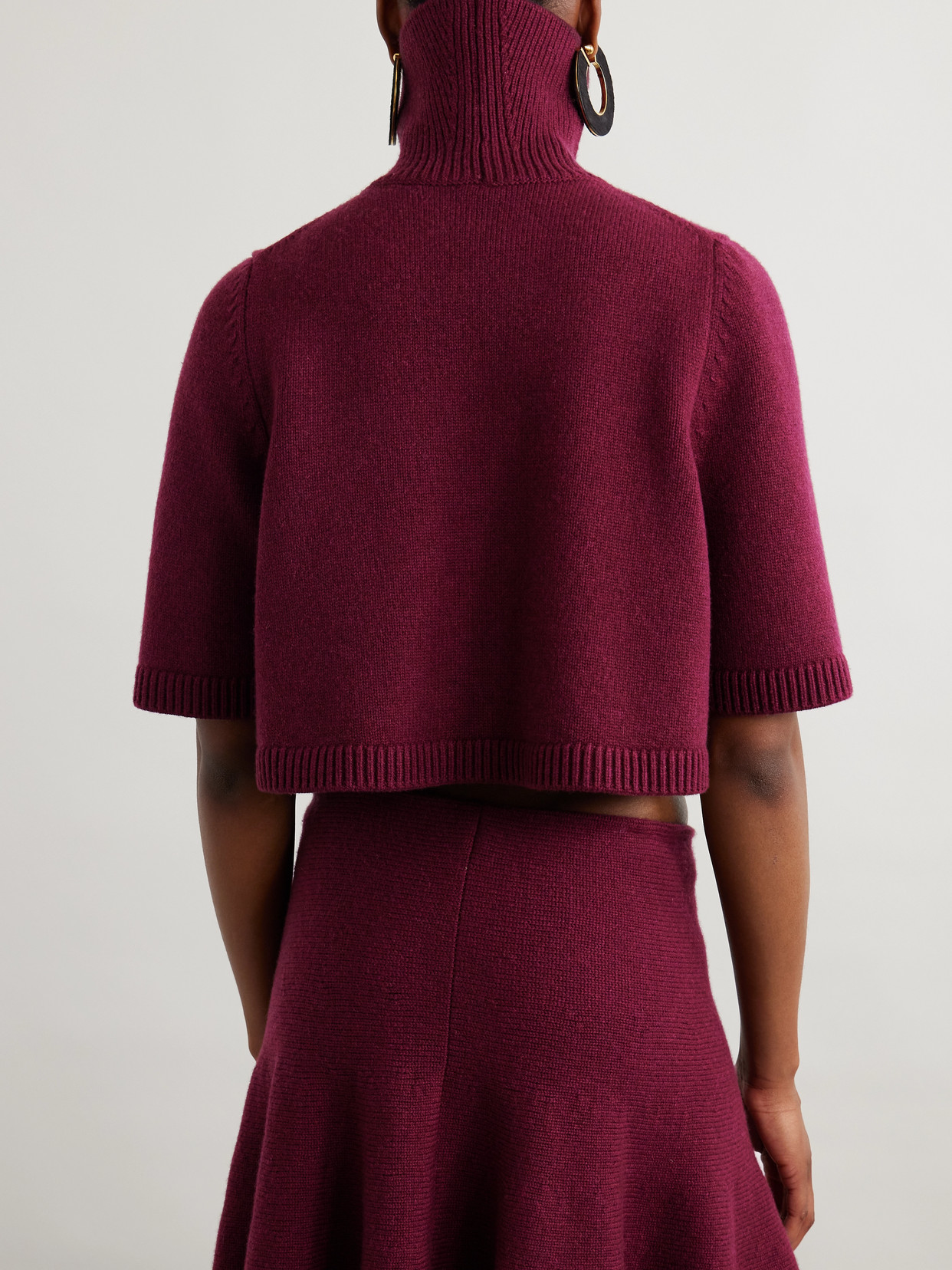 Alaïa - Cropped Cashmere-Blend Turtleneck Sweater
