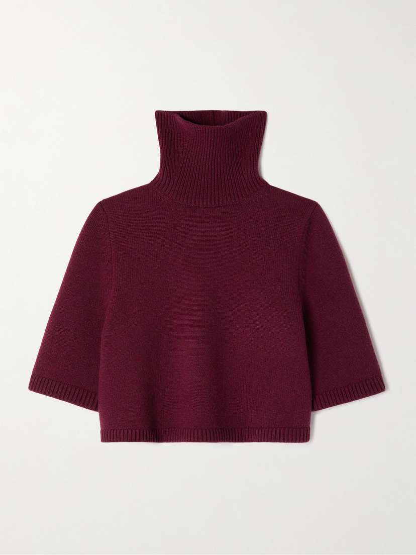 Alaïa Cropped Cashmere-blend Turtleneck Sweater