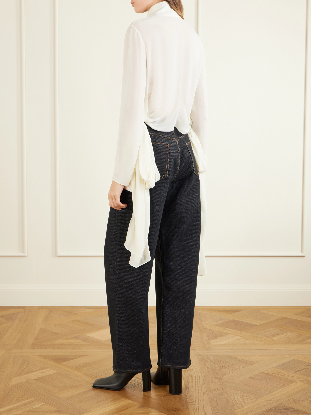 Alaïa - Knotted Crepe De Chine Blouse