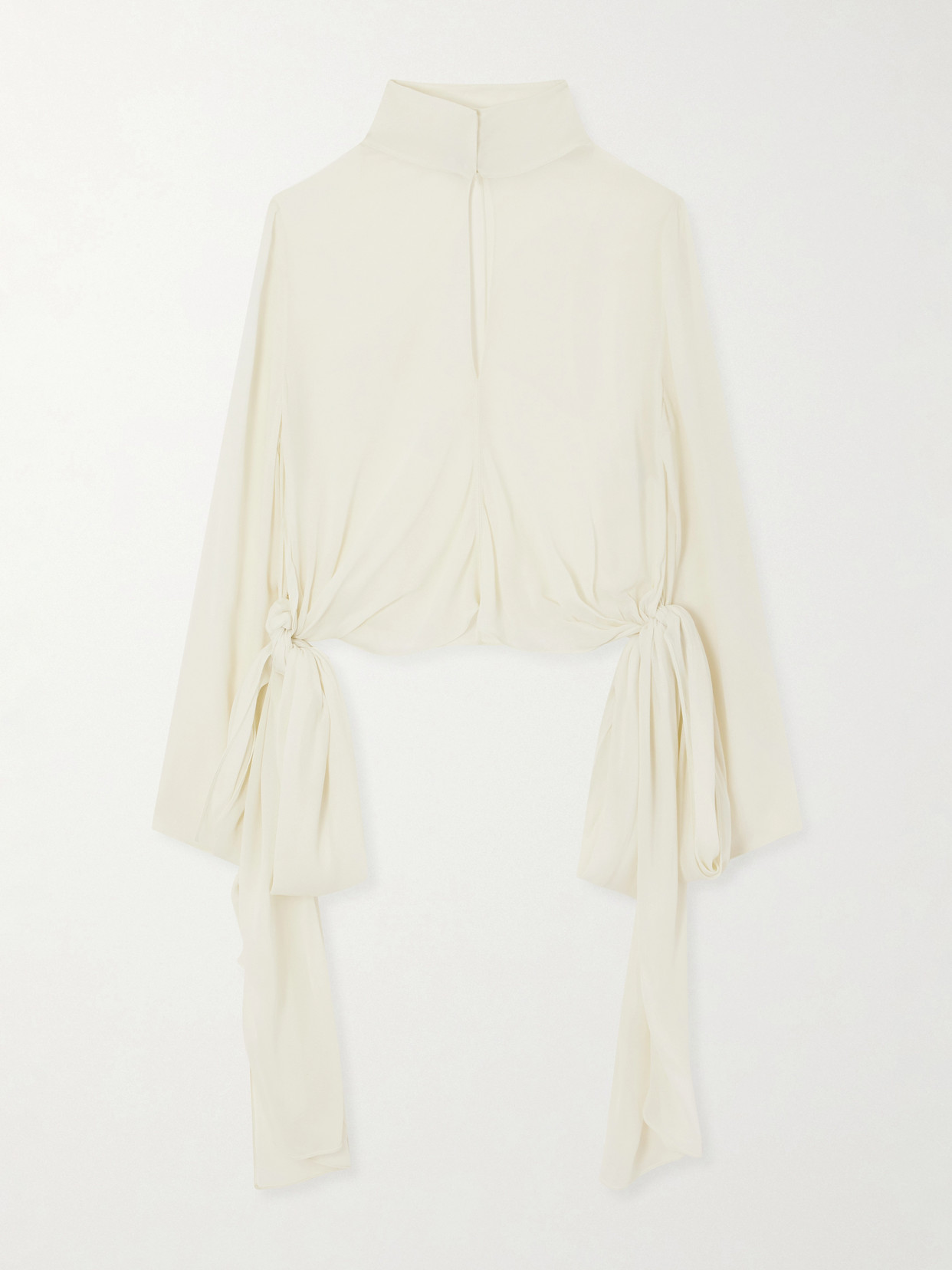 Alaïa - Knotted Crepe De Chine Blouse
